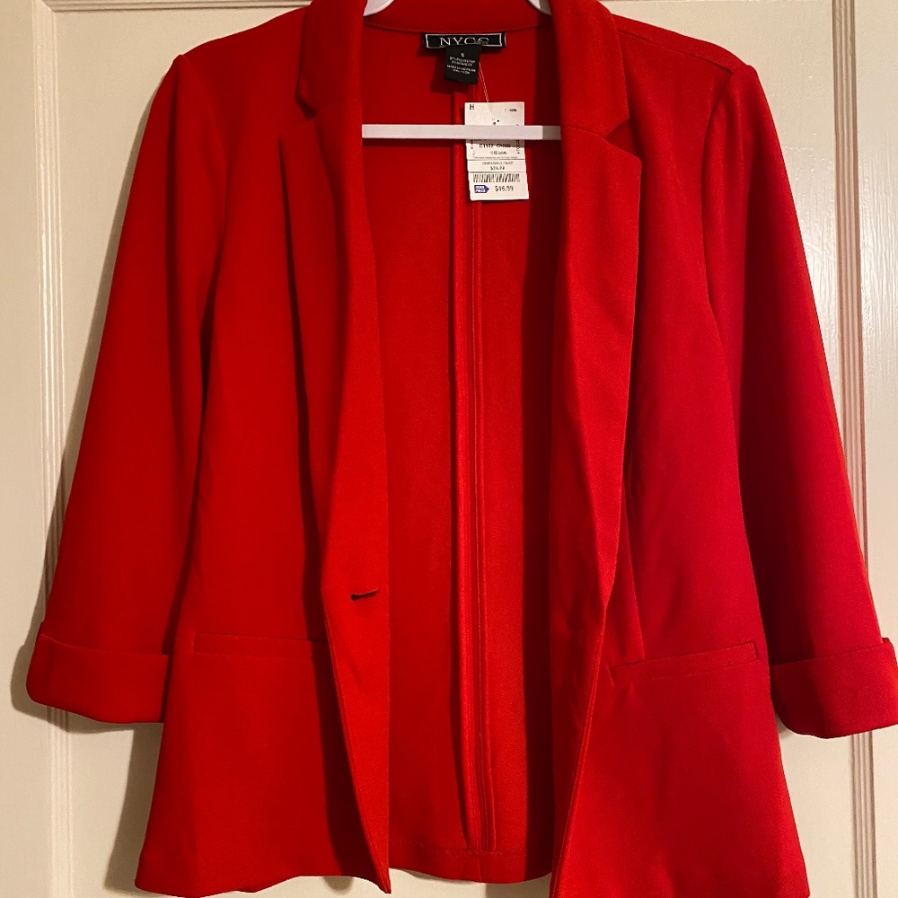 Women's Red Blazer Jacket - Small - NEW WITH TAGS